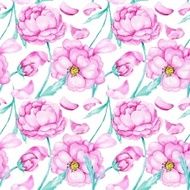 Watercolor pattern with wild roses N2