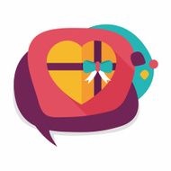 Valentine&#039;s Day present flat icon with long shadow eps10 N30