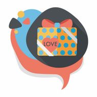 Valentine&#039;s Day present flat icon with long shadow eps10 N32