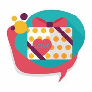 Valentine&#039;s Day present flat icon with long shadow eps10 N33