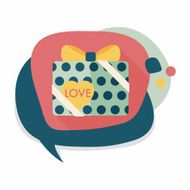 Valentine&#039;s Day present flat icon with long shadow eps10 N34
