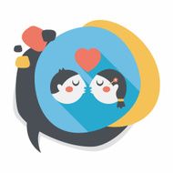Valentine's day couple flat icon with long shadow eps10 N30