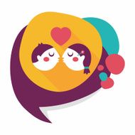 Valentine's day couple flat icon with long shadow eps10 N31