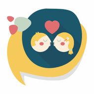 Valentine's day couple flat icon with long shadow eps10 N32