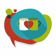 Valentine's day cup flat icon with long shadow eps10 N6