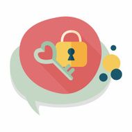 Valentine's Day lover lock flat icon with long shadow eps10 N9
