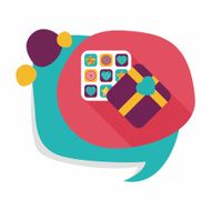 Valentine&#039;s Day chocolate flat icon with long shadow eps10 N12
