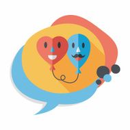 Valentine's Day ballons flat icon with long shadow eps10 N7
