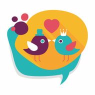 Valentine's Day lover bird flat icon with long shadow eps10 N31