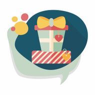Valentine&#039;s Day present flat icon with long shadow eps10 N38