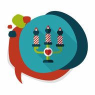 Valentine's Day candle flat icon with long shadow eps10 N15