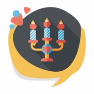 Valentine's Day candle flat icon with long shadow eps10 N16