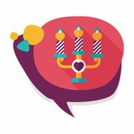 Valentine's Day candle flat icon with long shadow eps10 N17