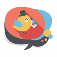 Valentine's Day lover bird flat icon with long shadow eps10 N32
