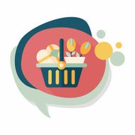 Valentine&#039;s Day present bucket flat icon with long shadow eps10 N9