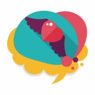 Valentine's Day love heart flat icon with long shadow eps10 N17