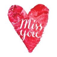 Watercolor red painted heart