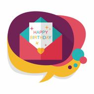 Happy birthday card flat icon with long shadow eps10 N36