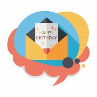 Happy birthday card flat icon with long shadow eps10 N37