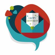 Happy birthday card flat icon with long shadow eps10 N38