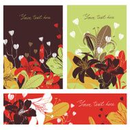 Vector Floral card set with place for your text N2