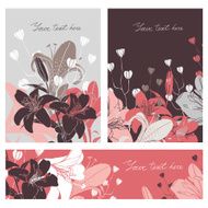 Vector Floral card set with place for your text N3