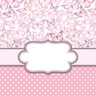 vector vintage frame with butterflies