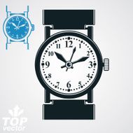 Vector stylized wristwatch illustration elegant detailed watch