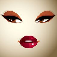 Coquette woman eyes and lips stylish makeup People emotions