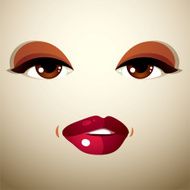 Facial expression of a young pretty woman Coquette lady visage N4