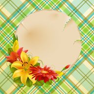 Vintage bubble for speech with flowers N3