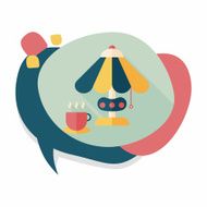 coffee time flat icon with long shadow eps10 N19