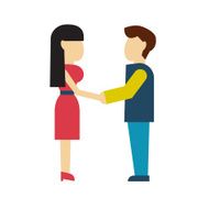 man and woman holding hands style flat vecto