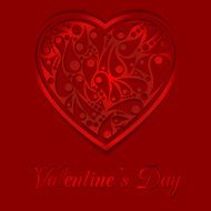 Heart from paper Valentines day card