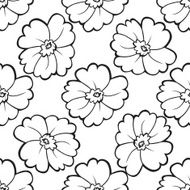 seamless pattern of black and white flowers
