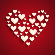 Romantic card background with hearts