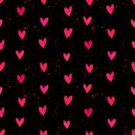 Velentine's day pattern with hand painted hearts N2