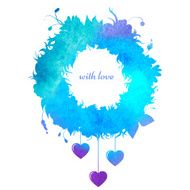 Flower frame watercolor wreath N2