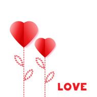 Flower Paper Heart Happy Valentines Day Vector EPS 10