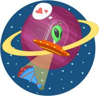 Alien and flowers