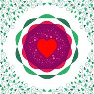 Red heart in flower