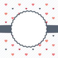 White and blue template card with hearts N2