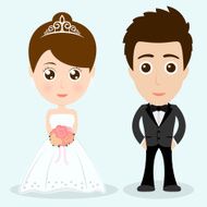wedding cartoon character eps 10 vector illustration N4