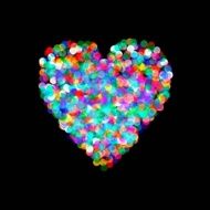 heart shaped confetti falling down