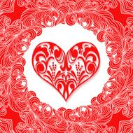 Vector Paper Ornate Heart Happy Valentines Day