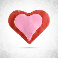 Heart valentine red cookie with pink sugar cream on top