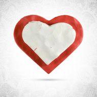 Heart valentine red cookie with slice of white milk chocolate