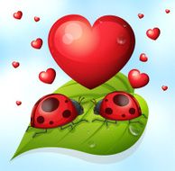 Lady bugs and heart N2