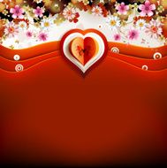 Valentine's day card with heart and flowers