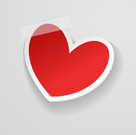 Valentine`s Day card with taped heart